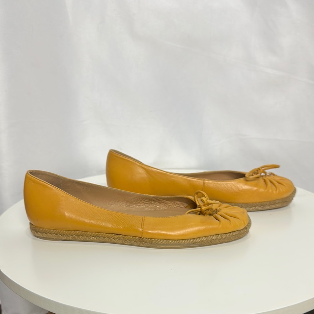 Christian Louboutin Mustard Espadrilles with Bow Detail